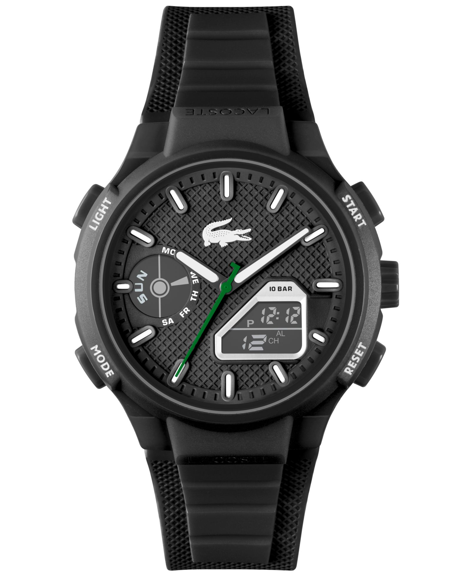 Lacoste Мужские часы LC33 Black Silicone Strap, 45mm