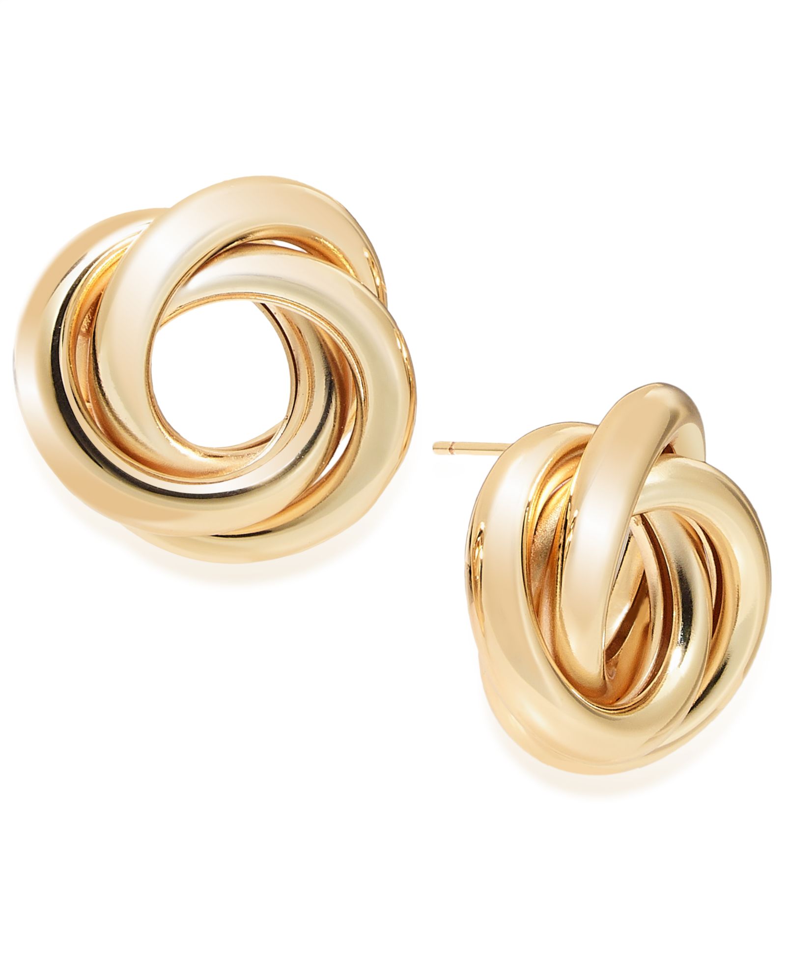 And Now This Silver, Gold Plated Brass Interlocking Stud Earring