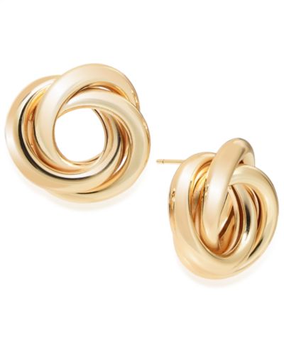 Серьги-гвоздики And Now This Silver, Gold Plated Brass Interlocking
