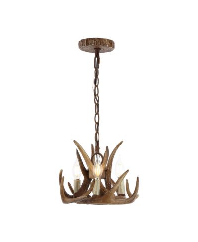 Люстра JONATHAN Y Nelle 11.5" регулируемая Resin Antler 3-Light LED, коричневая