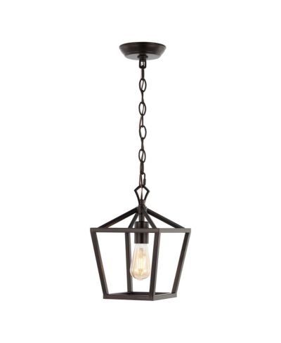 JONATHAN Y Oslin 8" 1-Light Vintage Farmhouse Iron Chain Pagoda LED Pendant