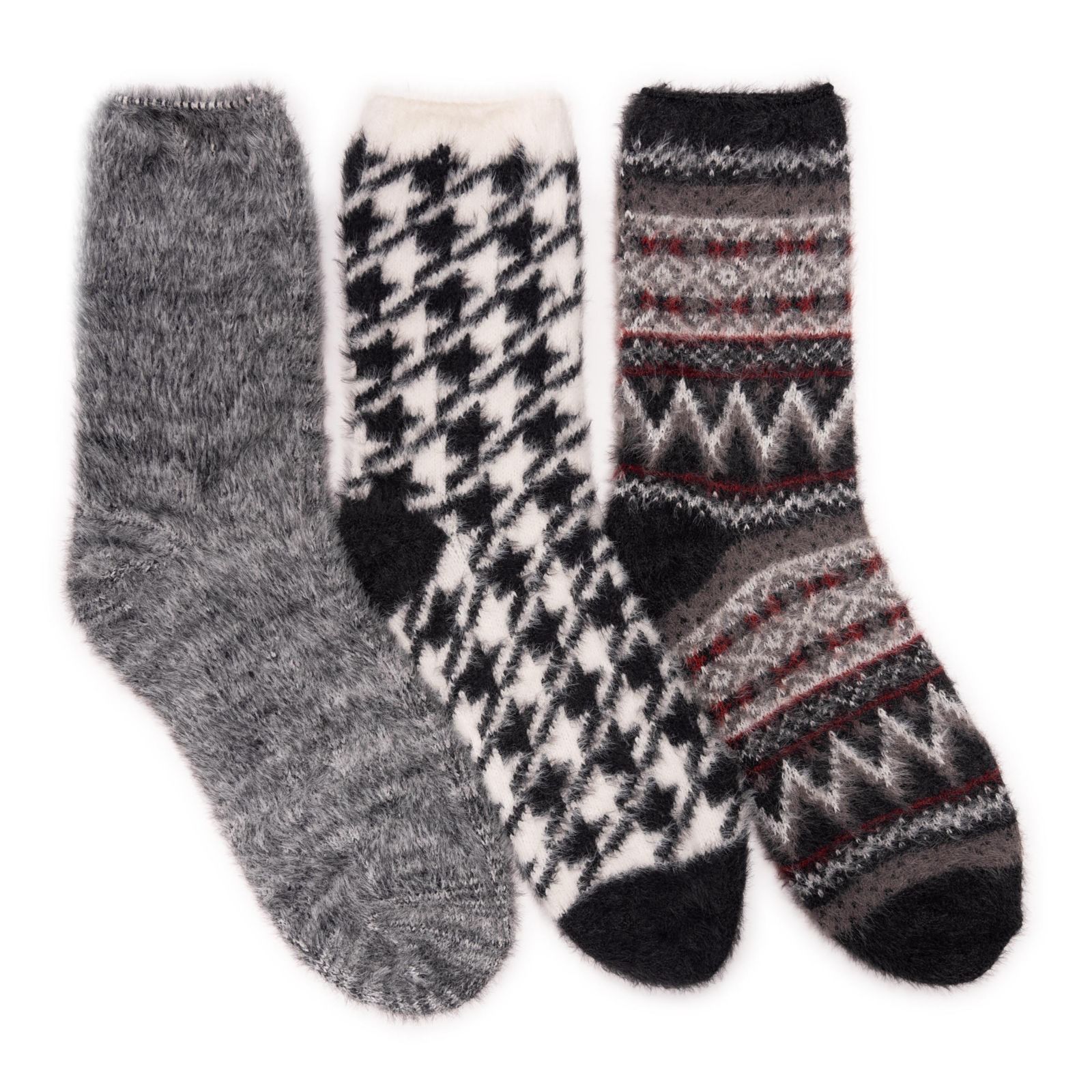 Женские пушистые вязаные носки Muk Luks, набор из 3 шт.