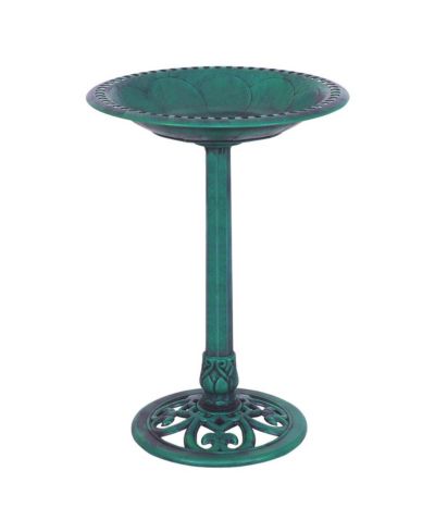 SKONYON Outdoor Garden Pedestal Bird Bath Feeder