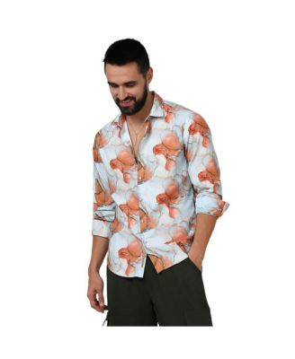 Men's Sienna Brown & Light Blue Marble Shirt