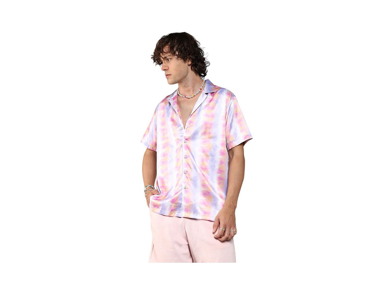 Мужская рубашка Campus Sutra Lavender & Pale Orange Relaxed Ombre