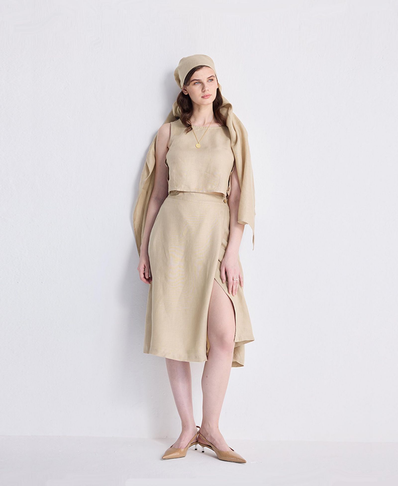 Reistor Women's Overlap Midi Skirt