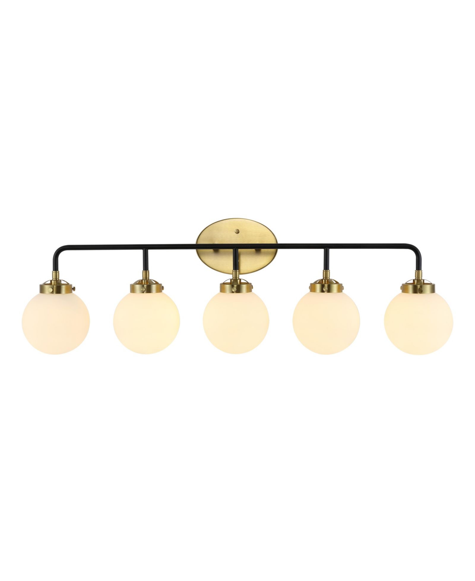 Современный настенный светильник JONATHAN Y Caleb 38" 5-Light LED, латунь/стекло