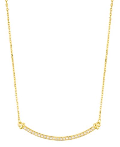 ADORNIA Gold Adjustable Faux Cultivated Pearl Curved Bar Necklace