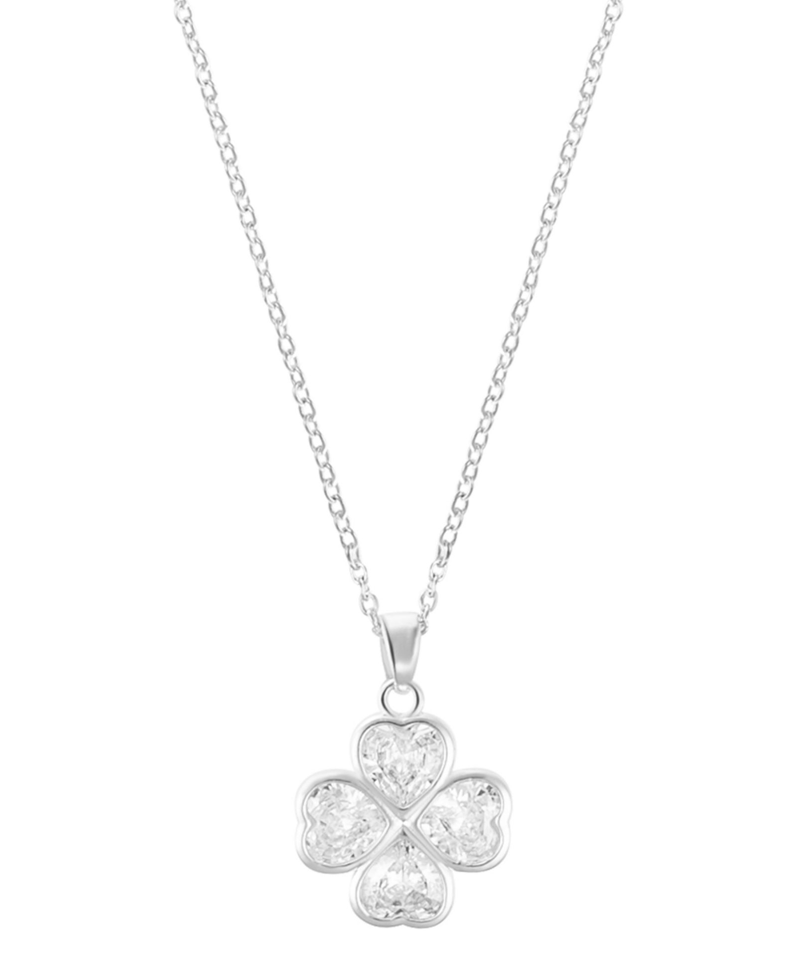 Колье ADORNIA Adjustable Clear Crystal Heart Clover