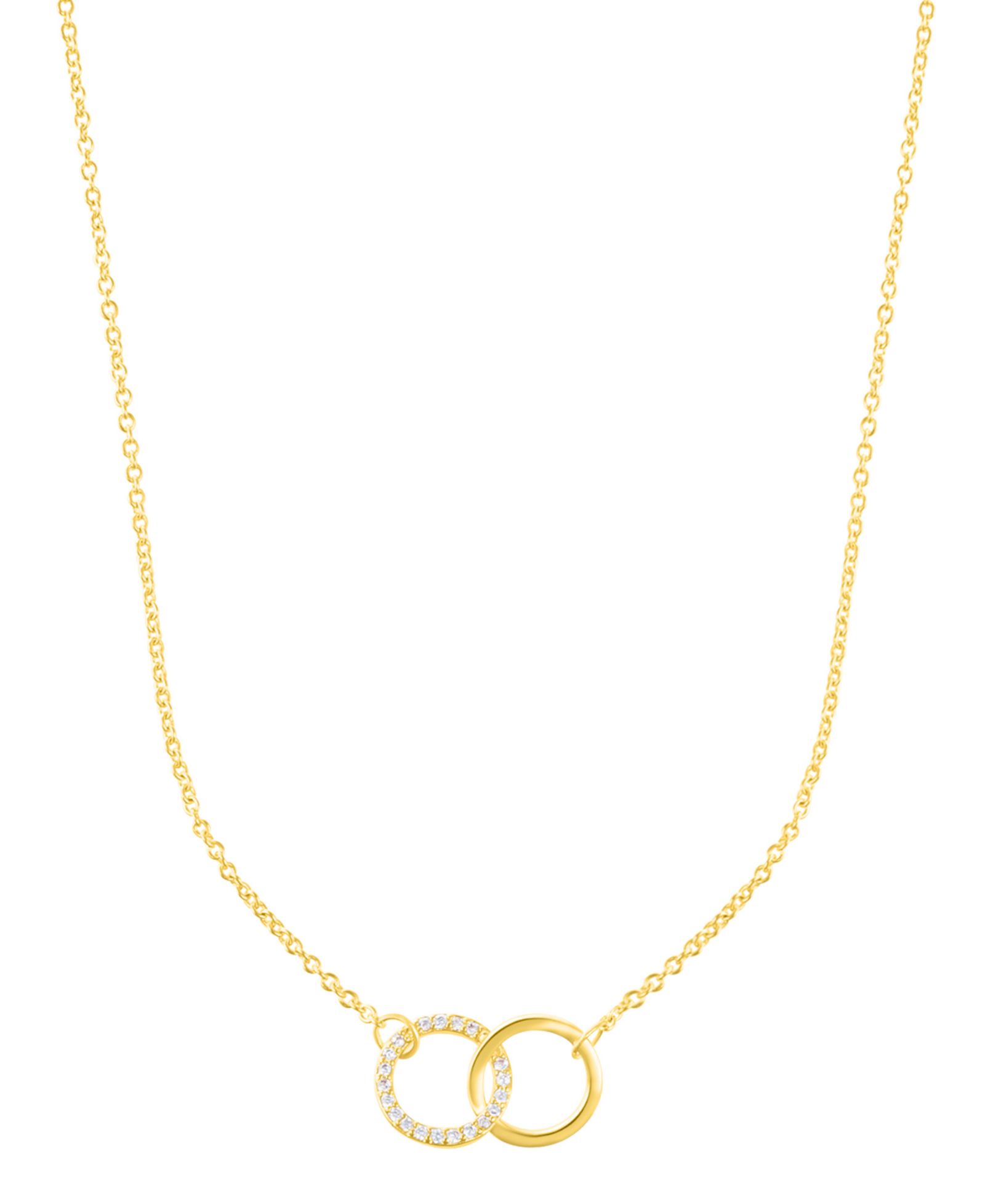ADORNIA Adjustable Cubic Zirconia Pave Rings Necklace