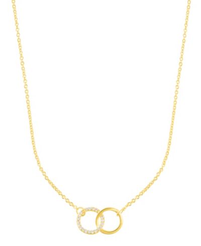 ADORNIA Adjustable Cubic Zirconia Pave Rings Necklace