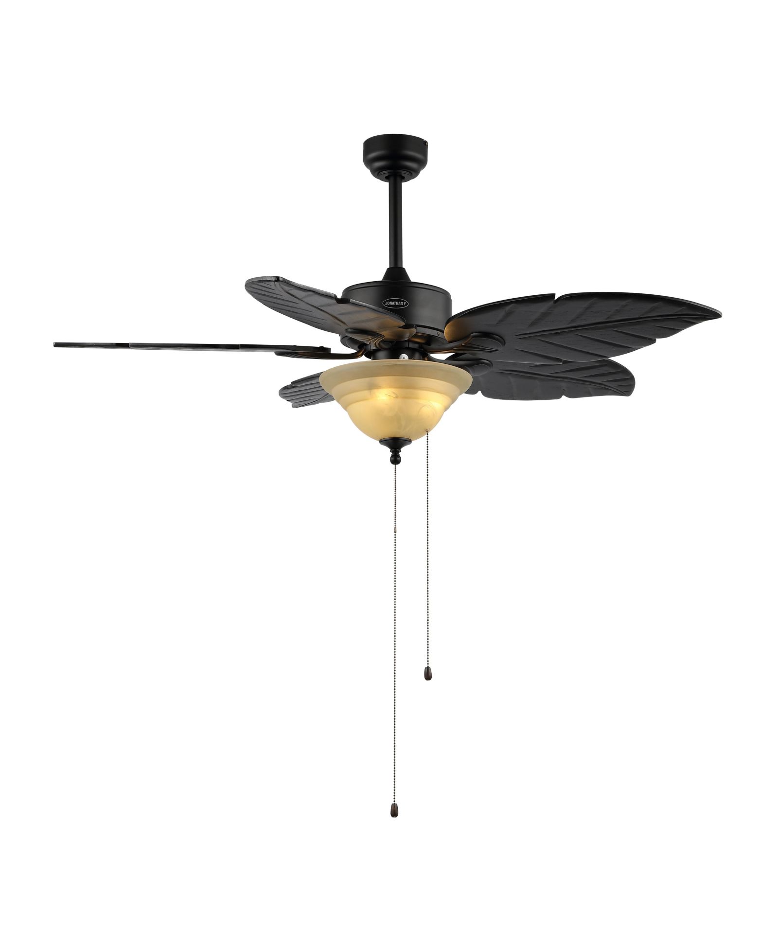 Потолочный вентилятор Poinciana 52" Coastal Bohemian Iron/Wood с LED и цепью, черный