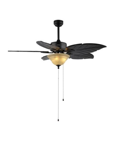 Потолочный вентилятор Poinciana 52" Coastal Bohemian Iron/Wood с LED и цепью, черный