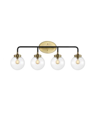 Современный настенный светильник Jonathan Y Caleb 4-Light LED Vanity Light, Brass