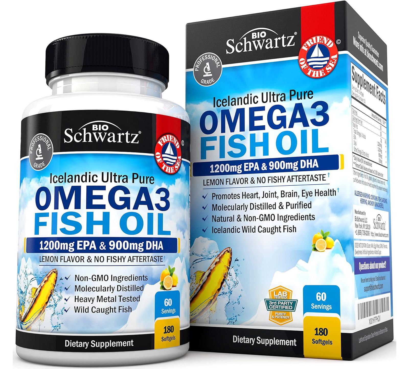 Омега 3 BioSchwartz Triple Strength Fish Oil 180 капсул