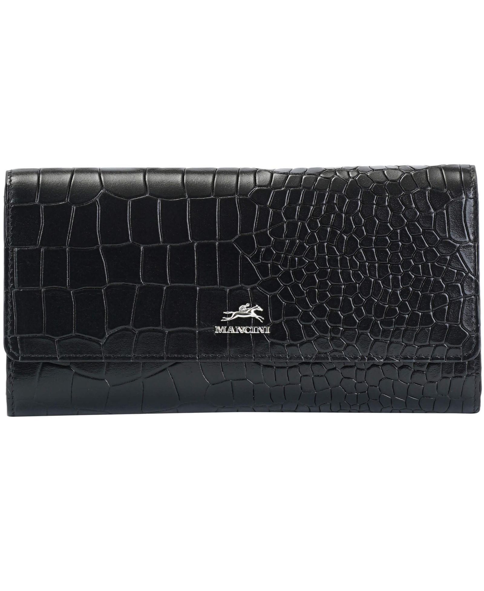 Женский кошелек Mancini Croco2 RFID Secure Quad Fold