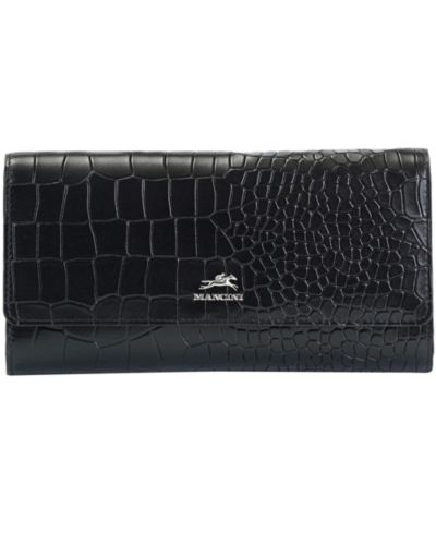 Женский кошелек Mancini Croco2 RFID Secure Quad Fold