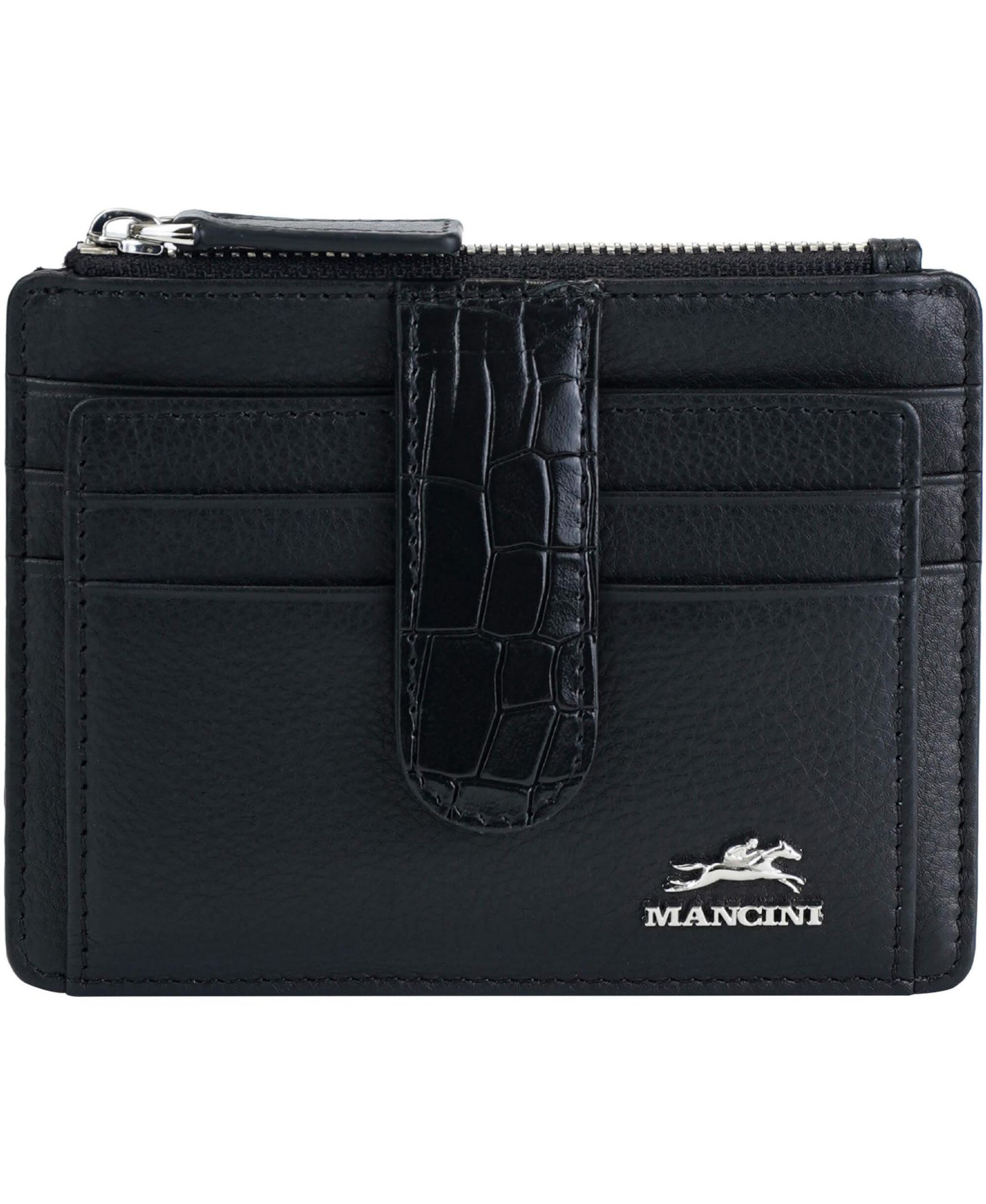 Mancini Women's Croco2 RFID Secure Card Case Wallet