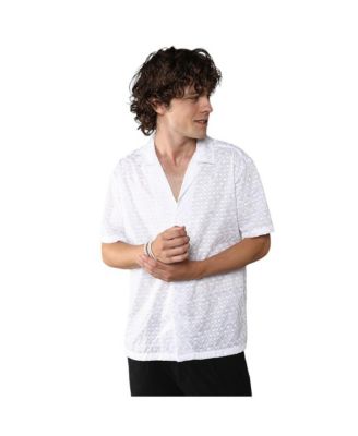Мужская рубашка Chalk White Embroidered Circular