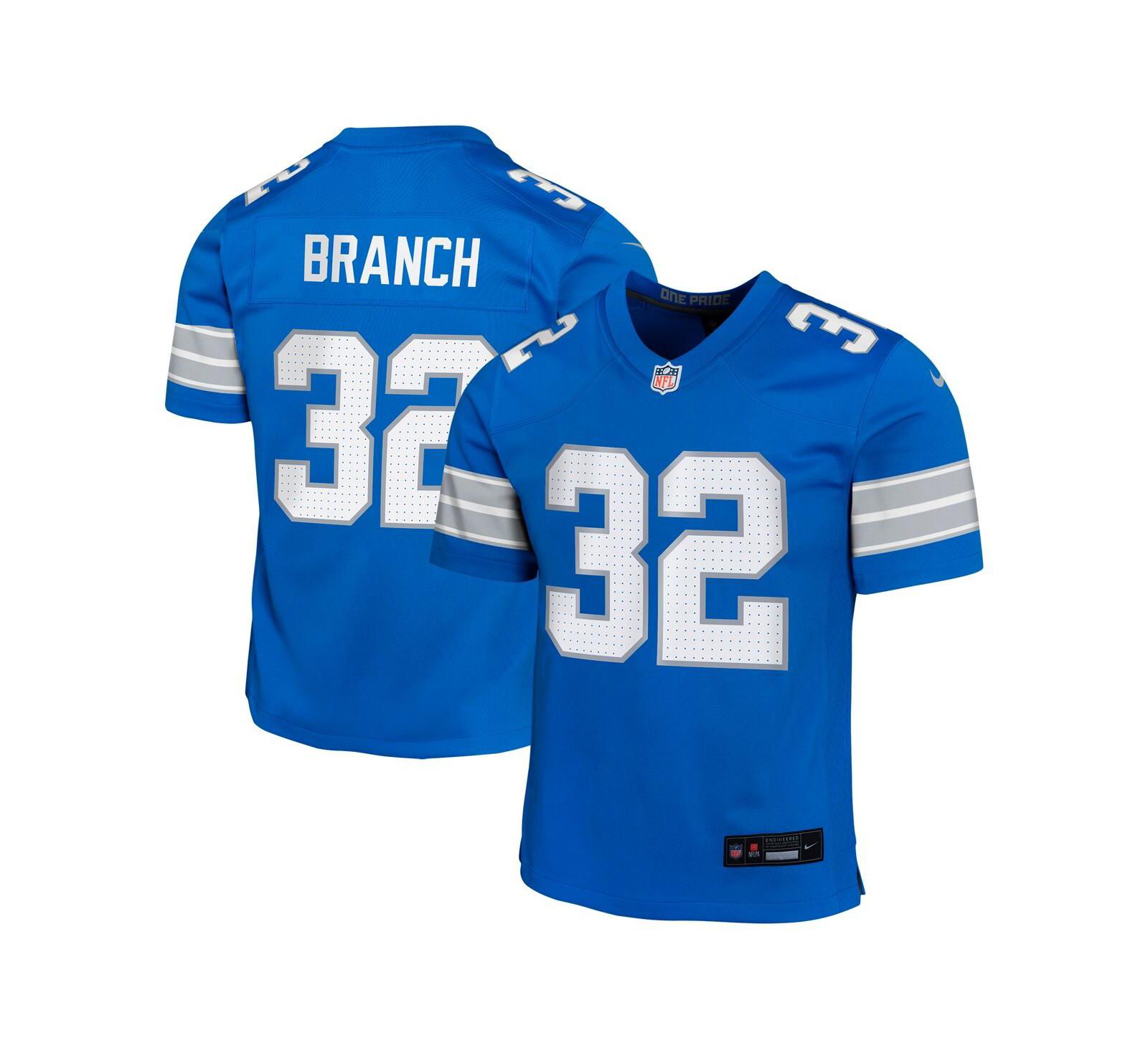 Nike Детская игровая джерси Brian Branch Blue Detroit Lions