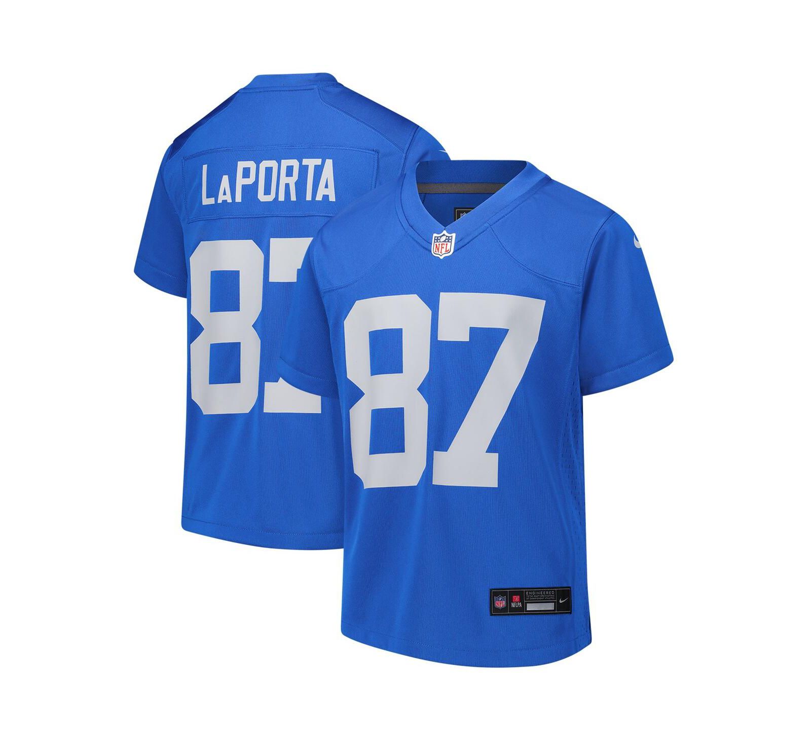 Nike джерси Sam LaPorta Blue Detroit Lions Alternate Game для мальчиков и девочек