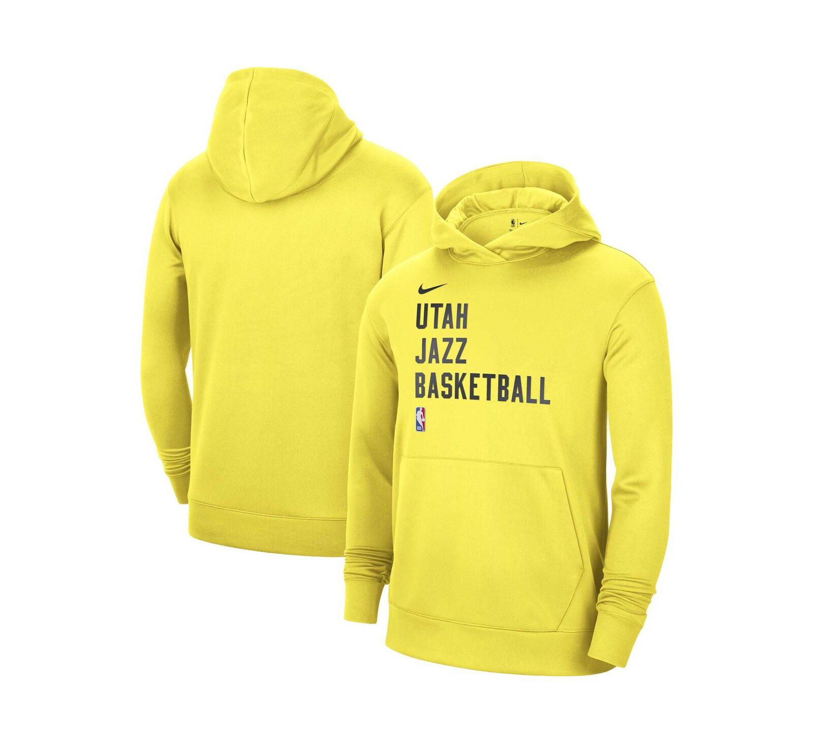 Худи Nike Performance Spotlight для мужчин и женщин, желтый Utah Jazz 2023/24