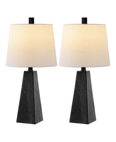 Настольная лампа Owen 20.5" Contemporary Resin LED White Marble Finish (Set of 2)