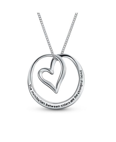 Bling Jewelry Подвеска-кулон Infinity Circle Sister Bond, позолоченное серебро