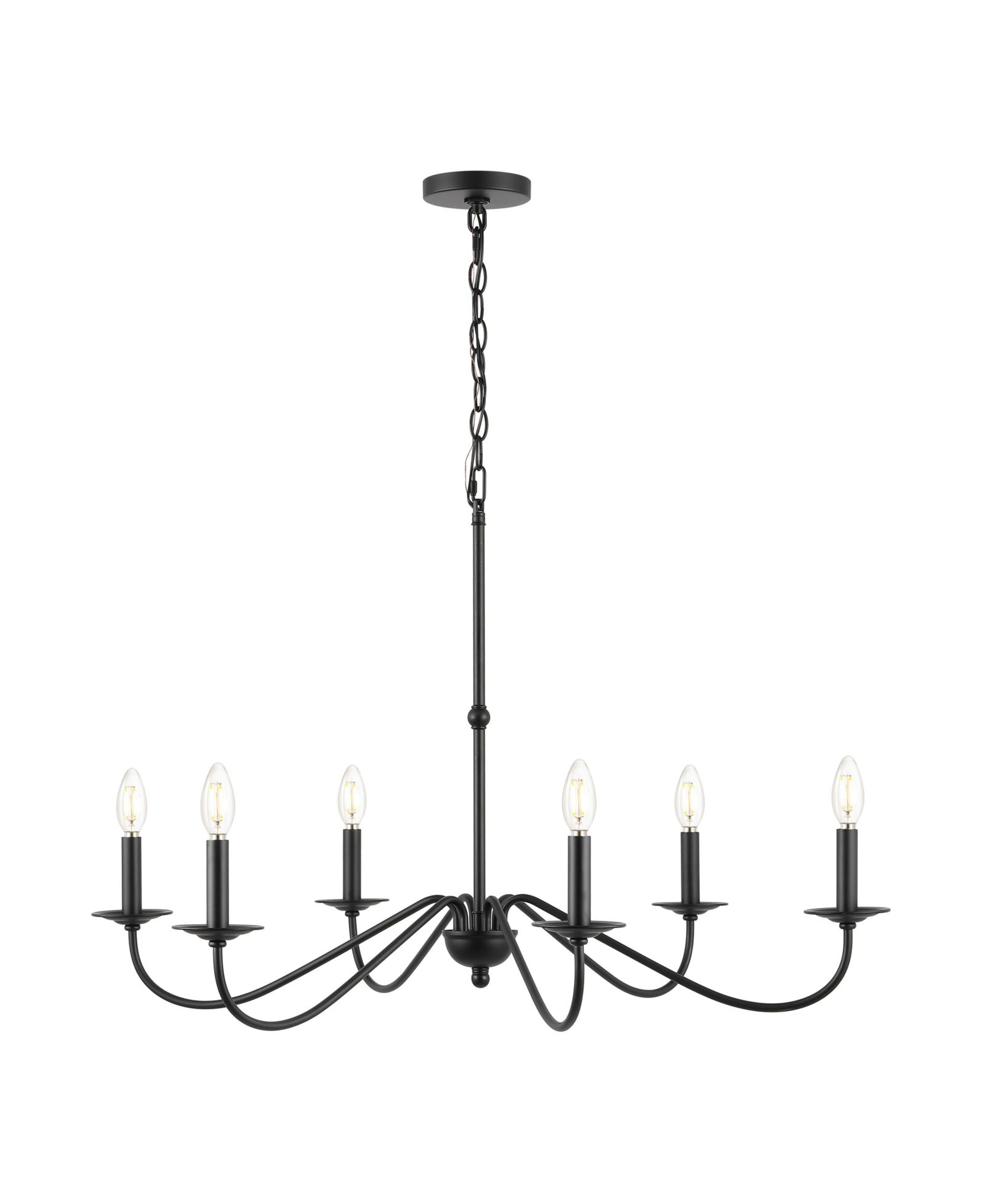 Люстра Wicklow 34.75" 6-Light Bohemian Farmhouse Iron LED, Black