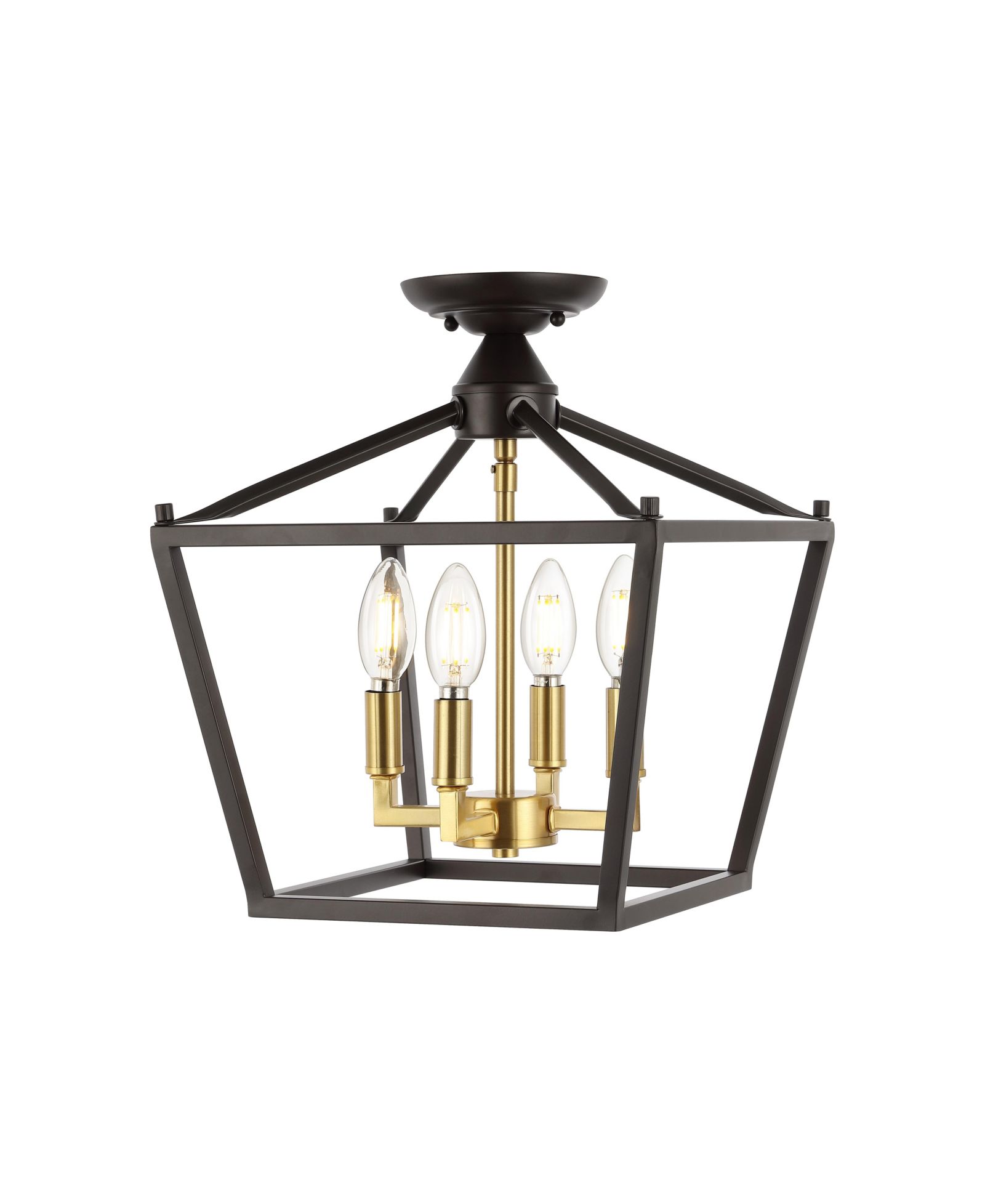 Современный потолочный светильник Plains Mini Lantern 12" 4-Light Iron LED, белый