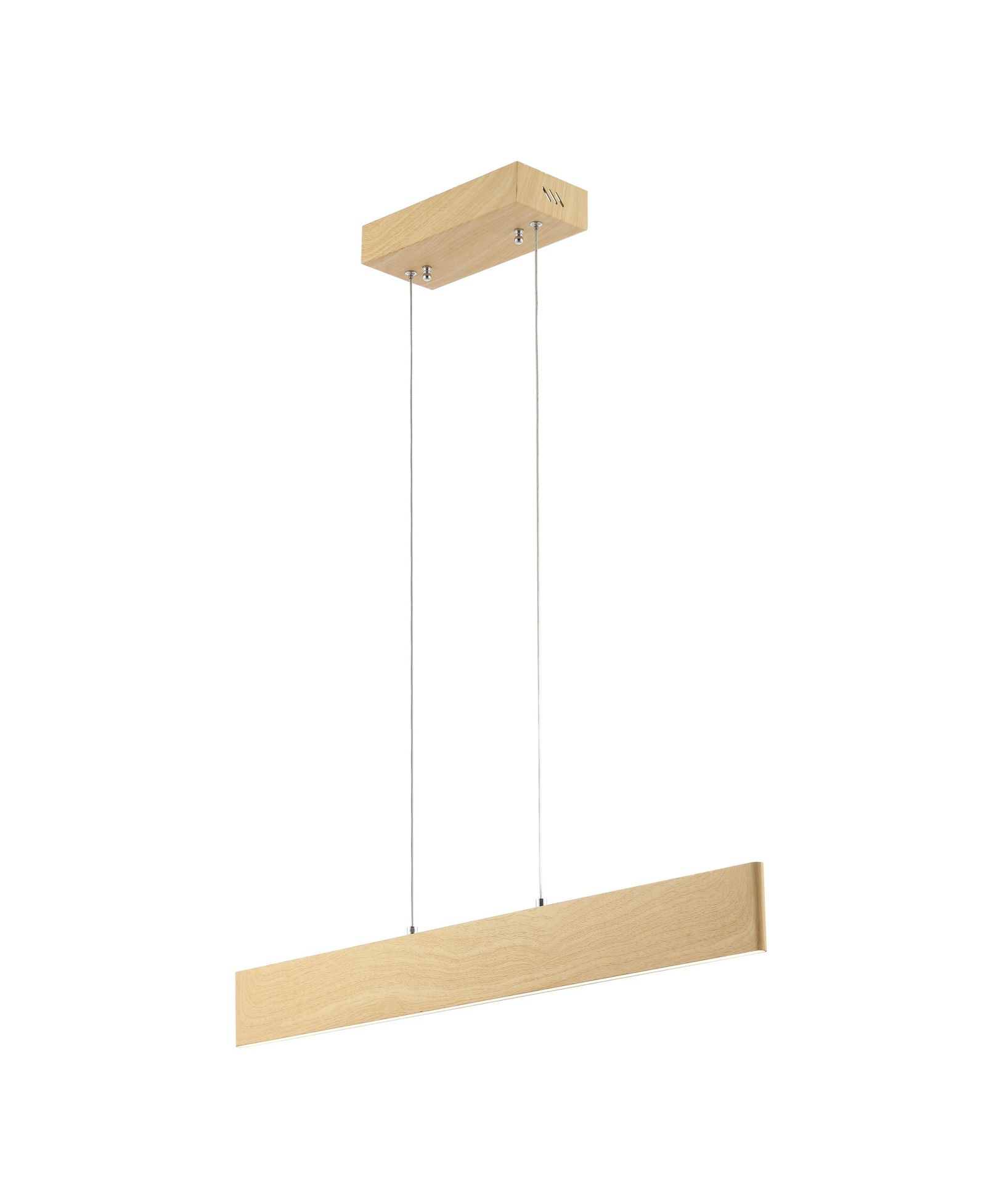 Draper 32" Adjustable Integrated LED Metal Linear Pendant, Dark Brown Wood Finish