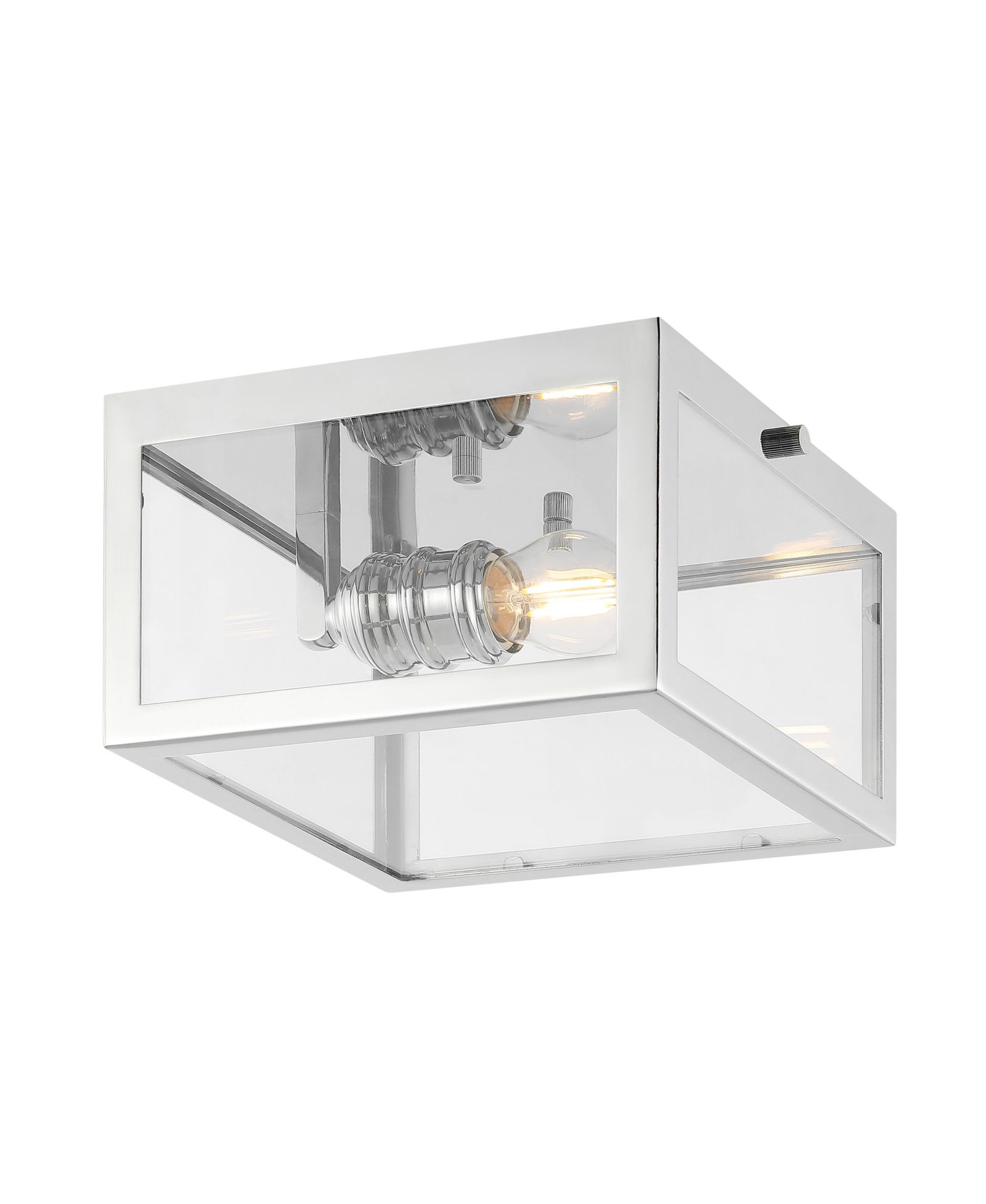 Светильник JONATHAN Y Eleanor 8" 1-Light Farmhouse Industrial Square Iron/Glass Case LED Flush Mount