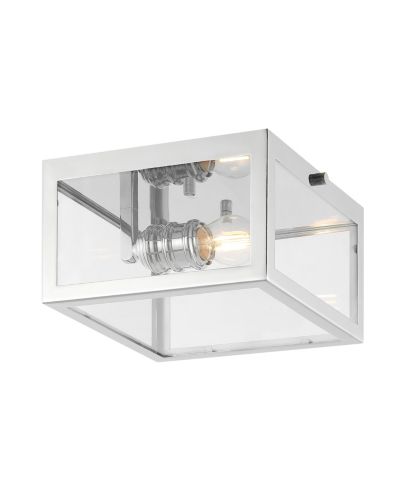 Светильник JONATHAN Y Eleanor 8" 1-Light Farmhouse Industrial Square Iron/Glass Case LED Flush Mount