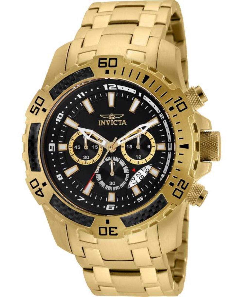 Invicta Мужские часы Pro Diver Quartz Chronograph Black Dial 24855