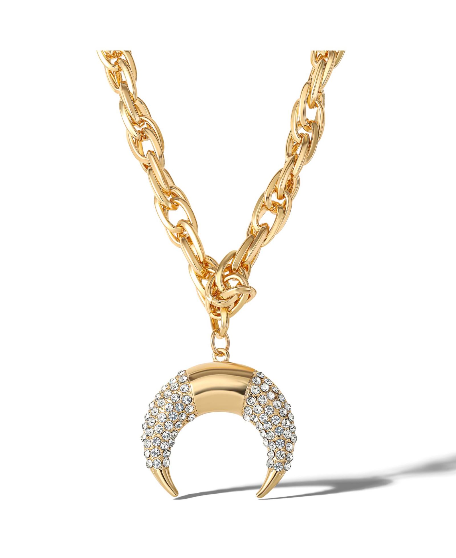 Jessica Simpson Crescent Moon Crystal Pendant