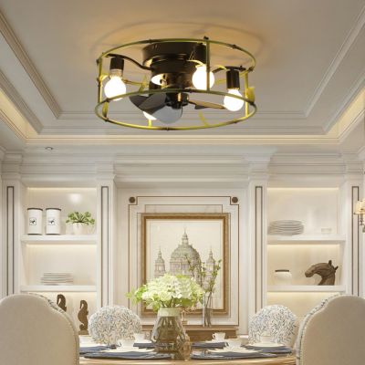 Streamdale Green Caged Ceiling Fan with Light & Remote