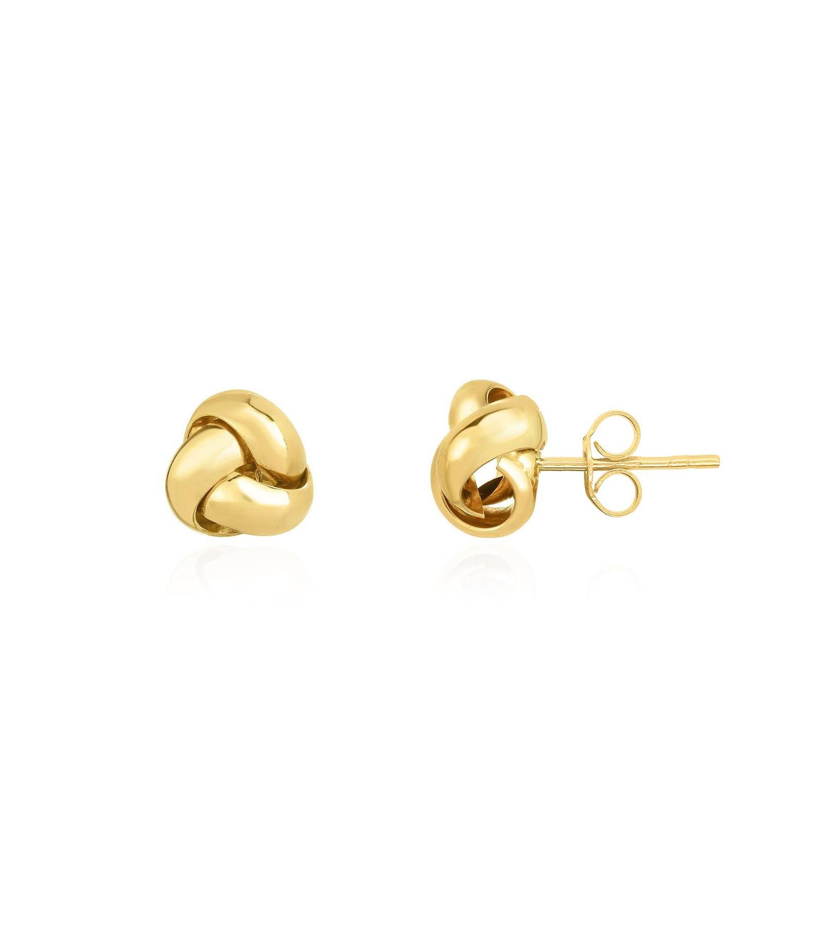 The Lovery Polished Gold Knot Stud Earring 14K Gold