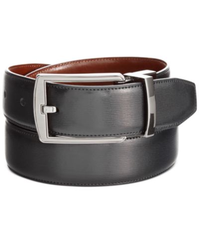 Мужской ремень Perry Ellis Portfolio Reversible Feather Stitch-Edge