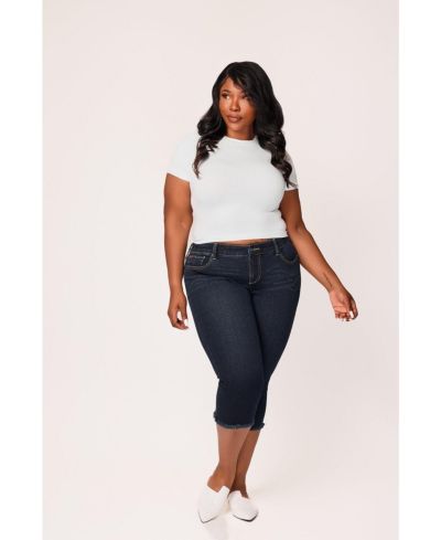 SLINK Jeans джинсы Plus Size деним Crop с необработанным краем