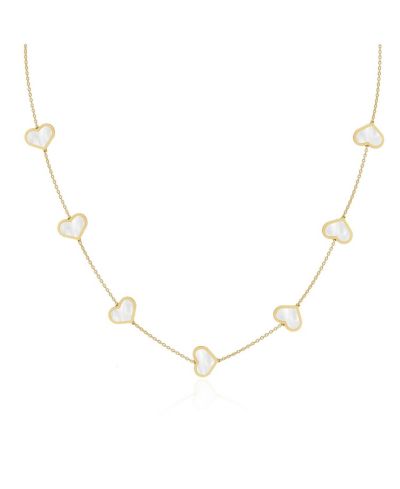 The Lovery Mother of Pearl Heart Station Necklace