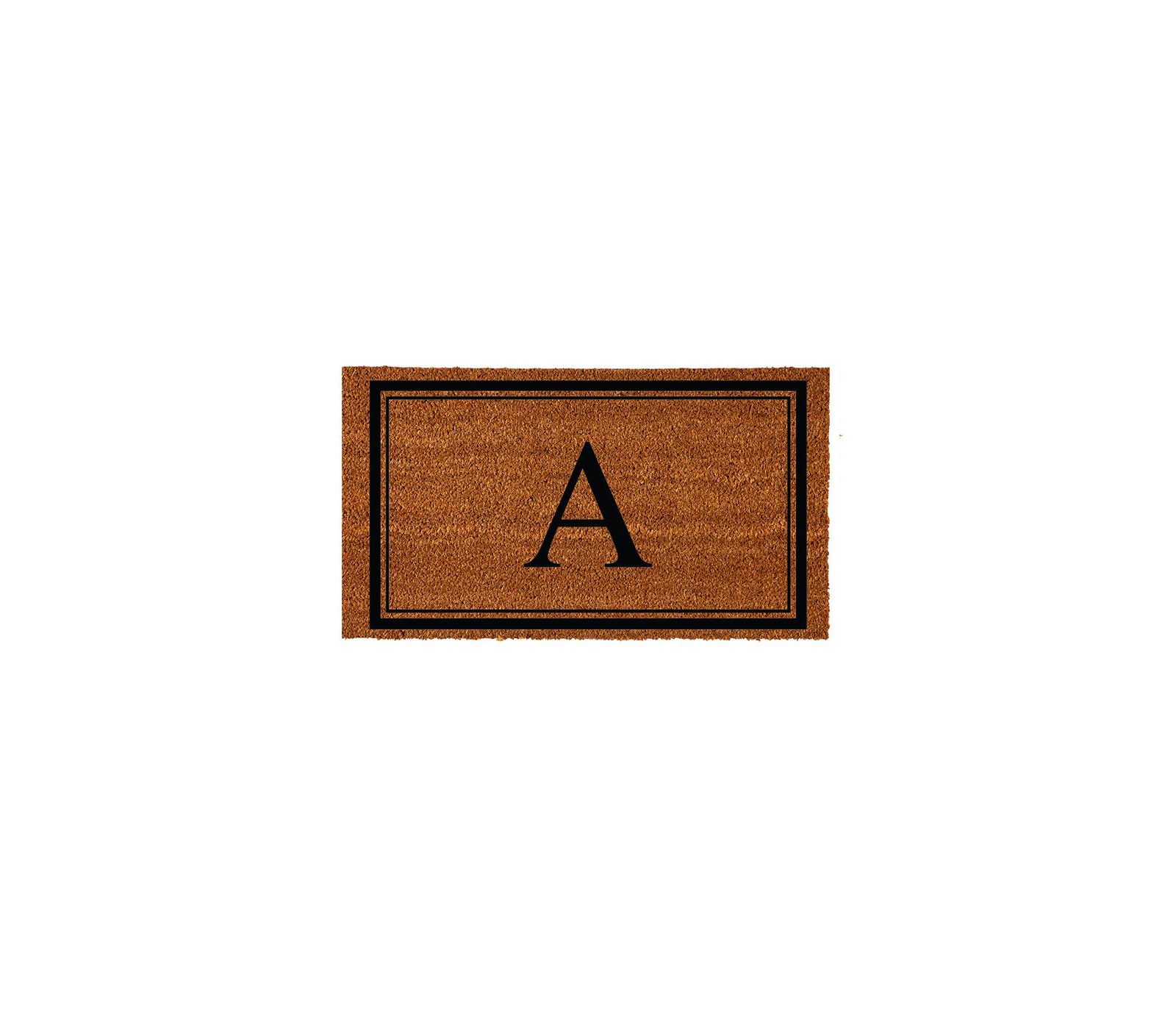 Коврик для двери Evergreen Monogram 28" x 16", 100% натуральная кокосовая койра, буква A