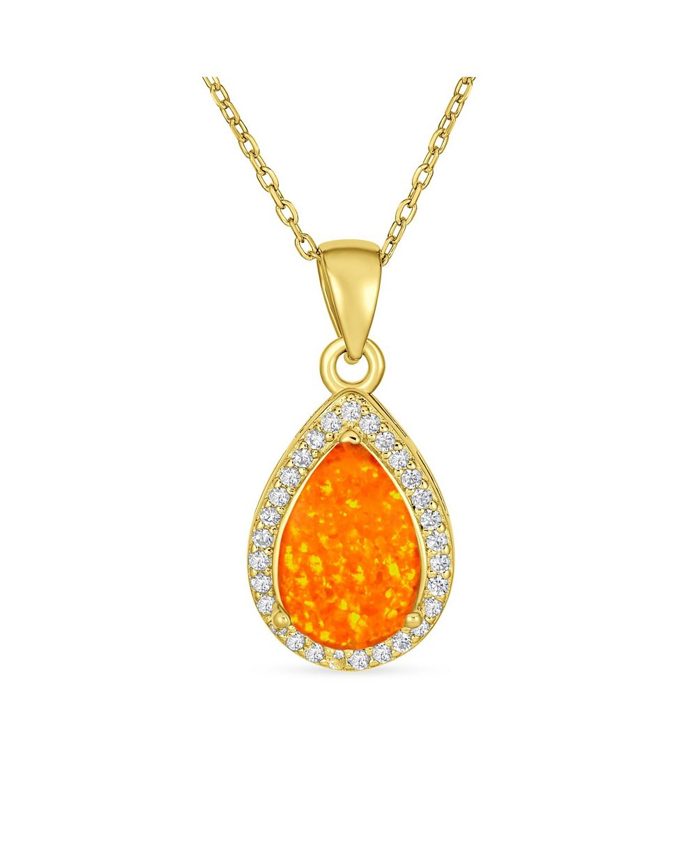 Bling Jewelry ожерелье с подвеской из опала и CZ, Sterling Silver