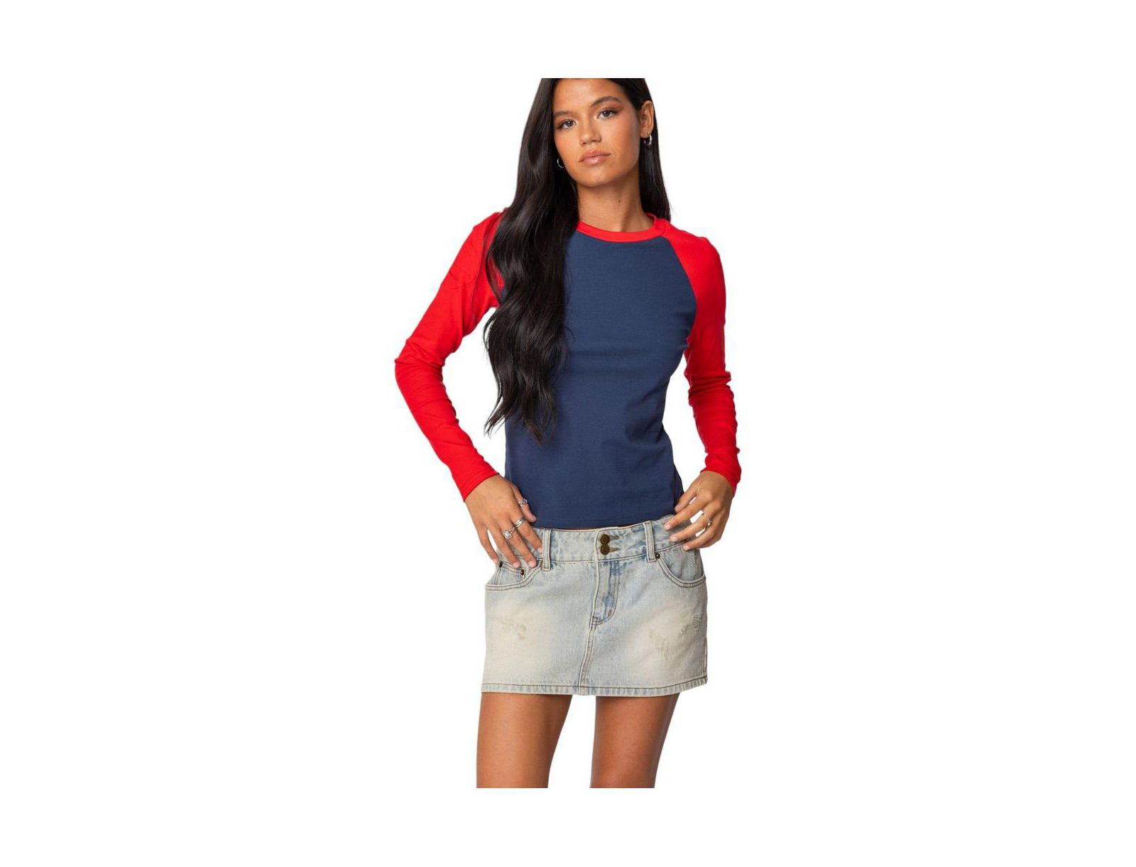 Женская футболка Edikted Tommi Raglan Long Sleeve T Shirt