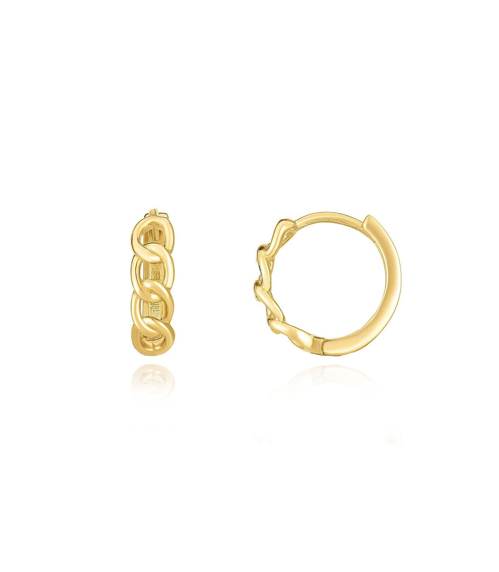 Серьги-кольца The Lovery Curb Huggie 14K Gold