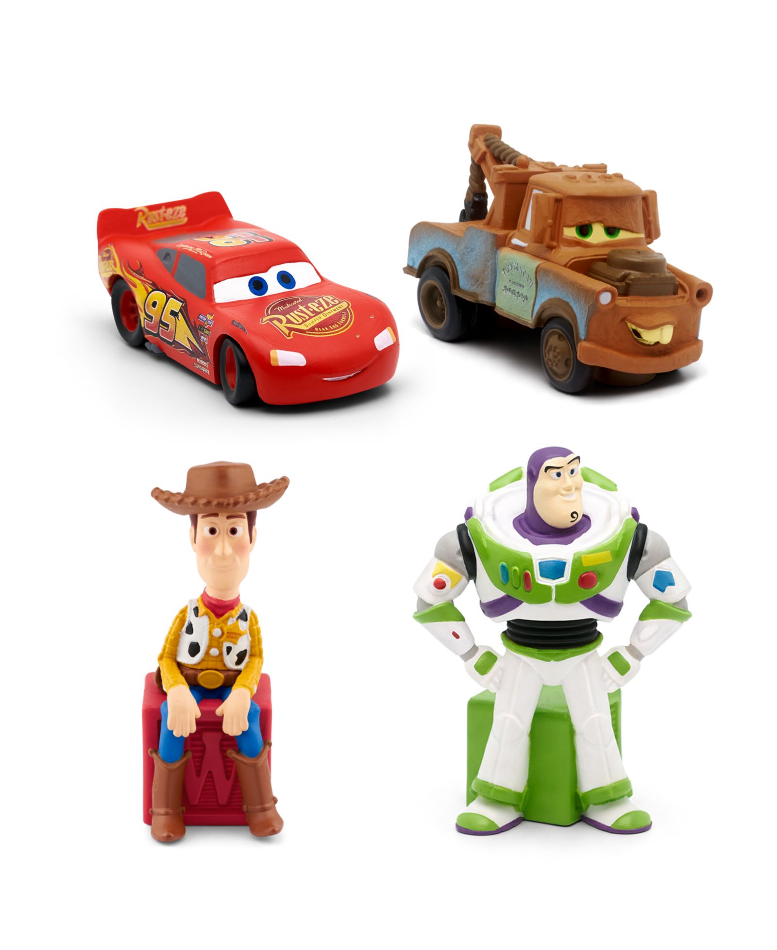 Аудиофигурки Tonies Disney Pixar Cars, Mater, Toy Story Woody, and Buzz Lightyear