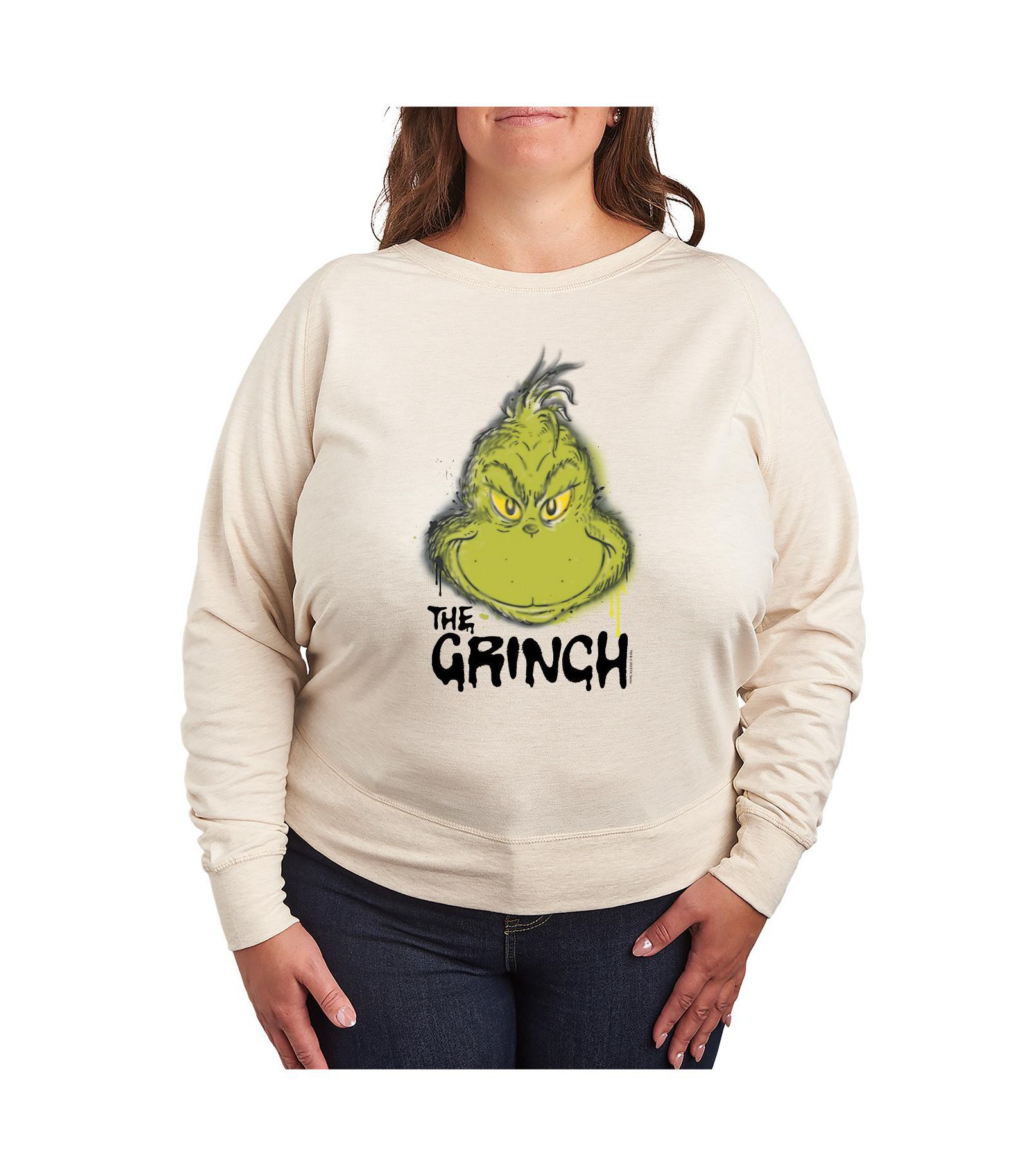 Hybrid Apparel Plus Size Grinch Face графическая футболка-джемпер