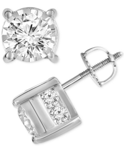 TruMiracle® серьги-гвоздики с кубическим цирконием 1-1/2 ct. t.w. в белом золоте 14K