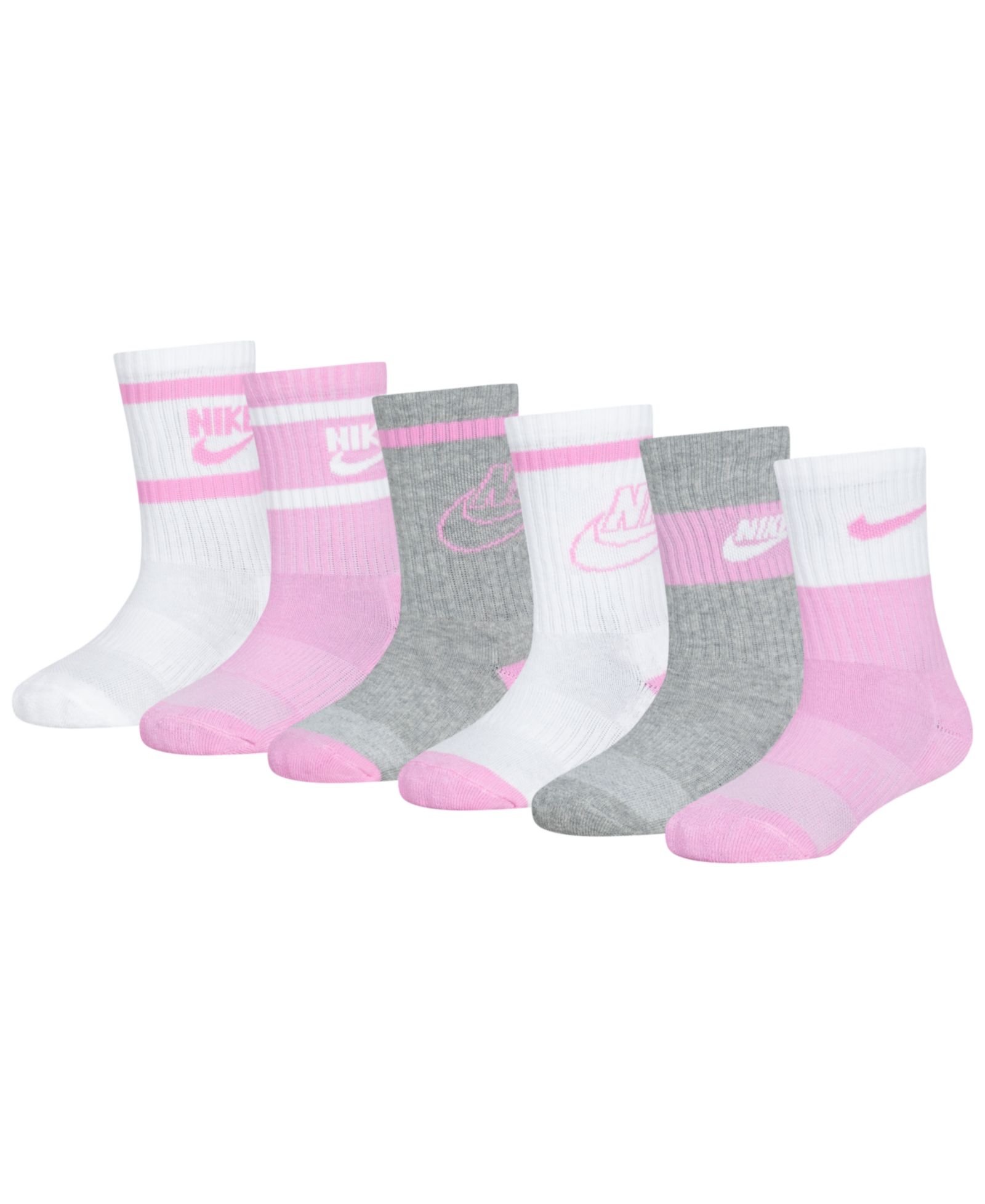 Nike Boys' and Girls' 4-7 Retro Crew Socks, 6-Pack