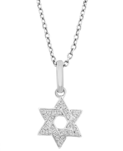 Подвеска-кулон EFFY® Diamond Star of David 18" в стерлинговом серебре (1/10 ct. t.w.)