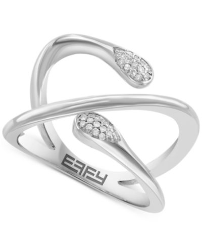 Кольцо EFFY Diamond Abstract Statement (1/10 ct. t.w.) из стерлингового серебра
